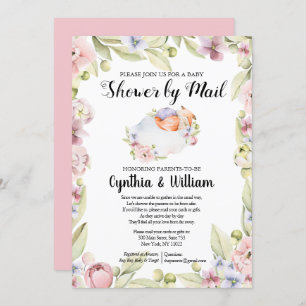 Mädchentuch per Post Elegante Frühlingsflora Einladung