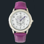 Mädchenuhr mit niedlichem Wirblen Grenznamen Monog Armbanduhr<br><div class="desc">Girl's Uhr mit niedlichen Wirblen Grenznamen Monogramm. Kinder beobachten mit dem Namen des Kindes. Handgelenkuhren für kleine Mädchen. Sweet Birthday Geschenkidee für Kinder oder Enkel. Handgezeichnetes verziertes Design. Benutzerdefinierte Hintergrundfarbe.</div>