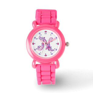 Mädchenuhr rosa Monogramms Buchstaben N Armbanduhr