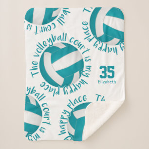 Mädchenvolleyballplatz aquamarin grau sherpadecke