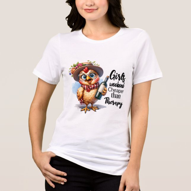 Mädchenwochenende billiger als Therapie Tri-Blend Shirt (Vorderseite)