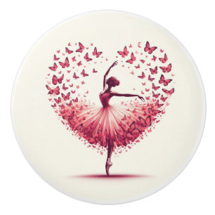 Mädchenzimmer Ballett Balletttänzerin Rosa und Wei Keramikknauf