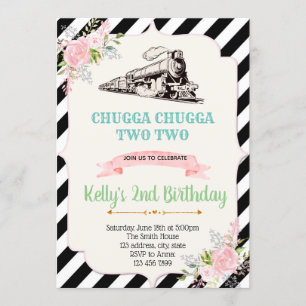 Mädchenzug-Geburtstags-Party Einladung