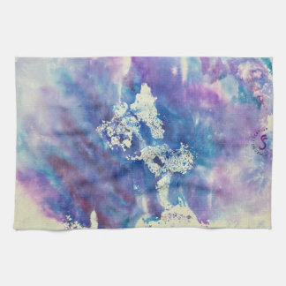 Maddie blau-lila impressionistisches Geschirrtuch