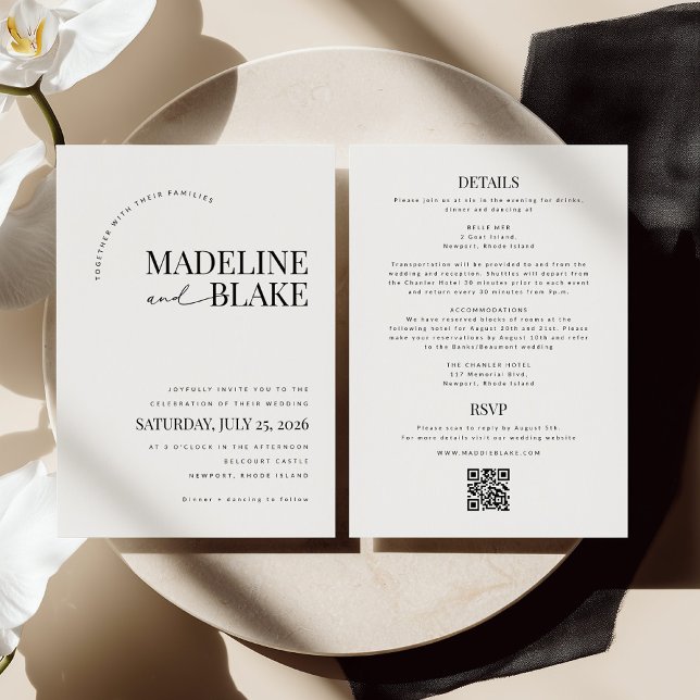 MADDIE Modern Wedding Invite RSVP + Details Einladung (Von Creator hochgeladen)