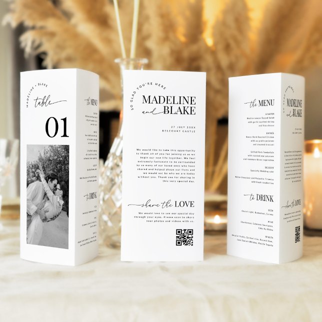 MADDIE Trifold Table Numbers, Photo and QR Code (Von Creator hochgeladen)