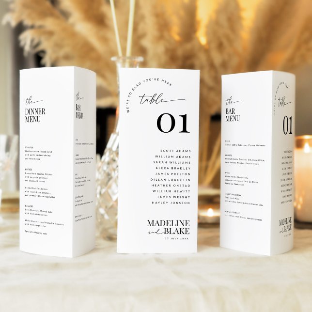 MADDIE Trifold Table Numbers with Seating and Menu (Von Creator hochgeladen)