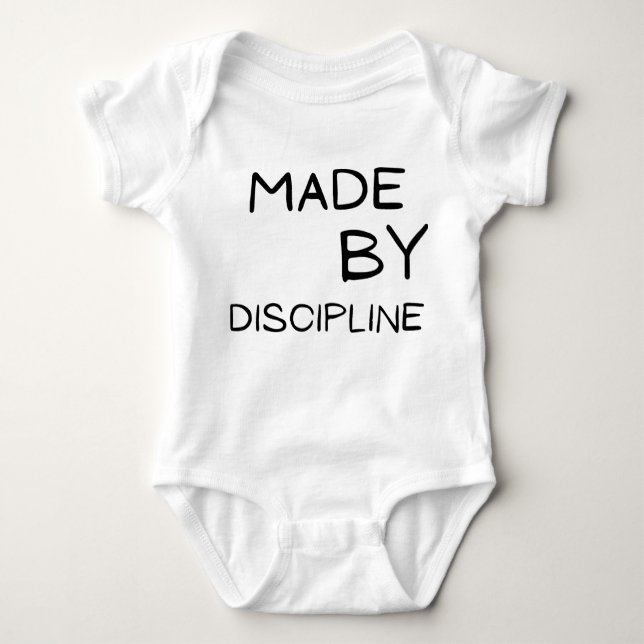 Made by Discipline Motivational Text DesignT-Shirt Baby Strampler (Vorderseite)