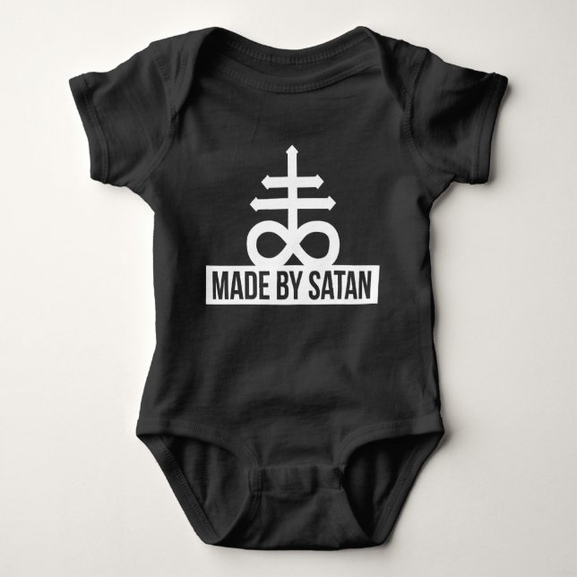 Made by Satan - Cross 666 Antichrist - Baby Baby Strampler (Vorderseite)