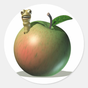 Made, die Apple isst Runder Aufkleber