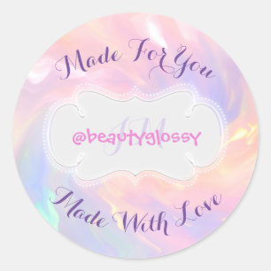 Made for you Made with Liebe Soap Cake Pink Runder Aufkleber