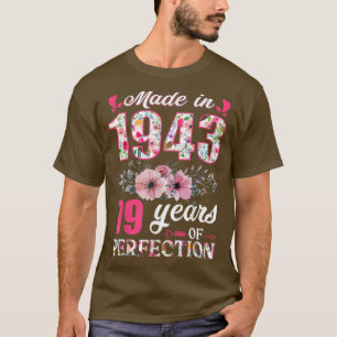 Made in 1943 Floral 79 Jahre alt 79. Geburtstag Ge T-Shirt