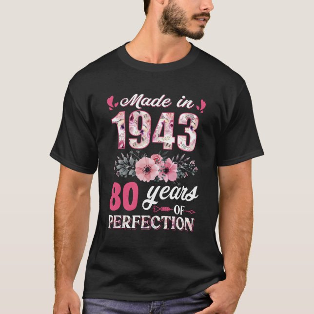 Made in 1943 Floral 80 80. T-Shirt (Vorderseite)