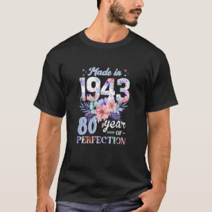 Made in 1943 Floral 80 Jahre alt 80. Geburtstag Wo T-Shirt