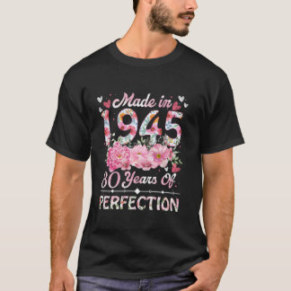 Made in 1945 Floral 80. Geburtstag 80 Jahre alt Gi T-Shirt