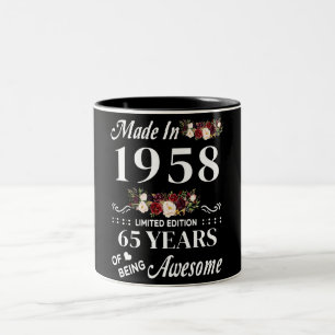Made in 1958 Limited Edition 65 Jahre des Seins Zweifarbige Tasse
