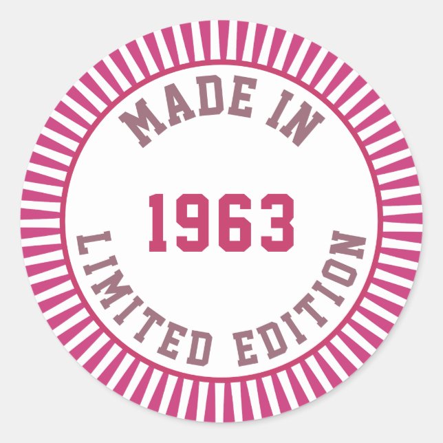 Made in 1963 runder aufkleber (Vorderseite)