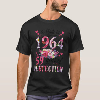 Made in 1964 Floral 59 Jahre alt 59. Geburtstag Wo T-Shirt