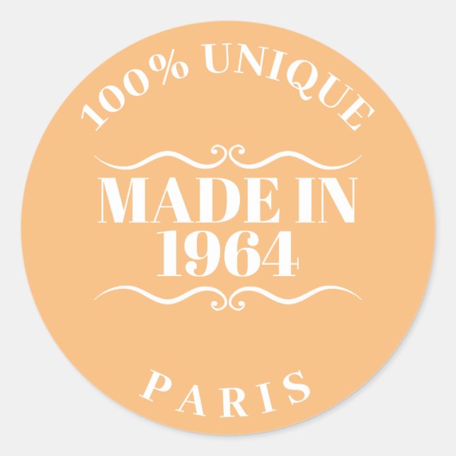 Made in 1964 runder aufkleber (Vorderseite)