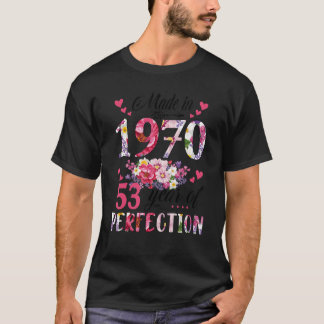 Made in 1970 Floral 53 Jahre alt 53. Geburtstag Wo T-Shirt
