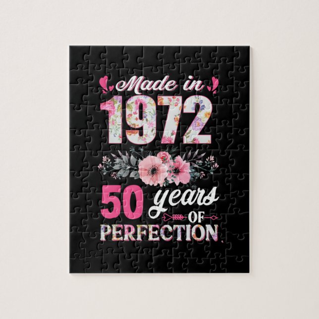 Made in 1972 50 Years of Perfection 50th Bday Gesc Puzzle (Vertikal)