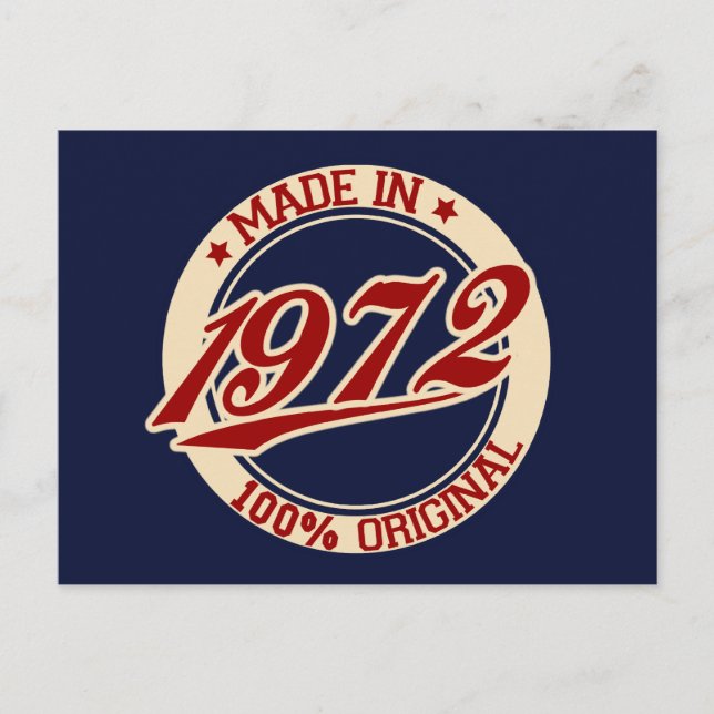 Made In 1972 Postkarte (Vorderseite)