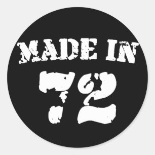 Made in 1972 runder aufkleber