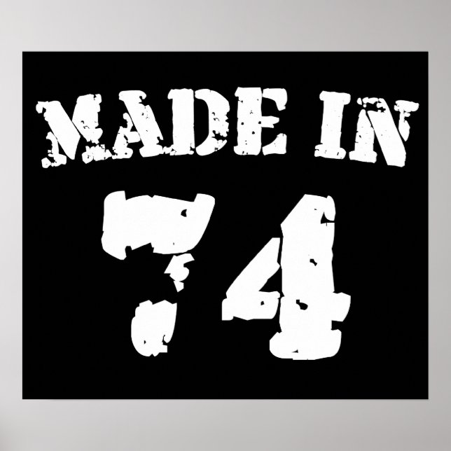 Made In 1974 Poster (Vorne)