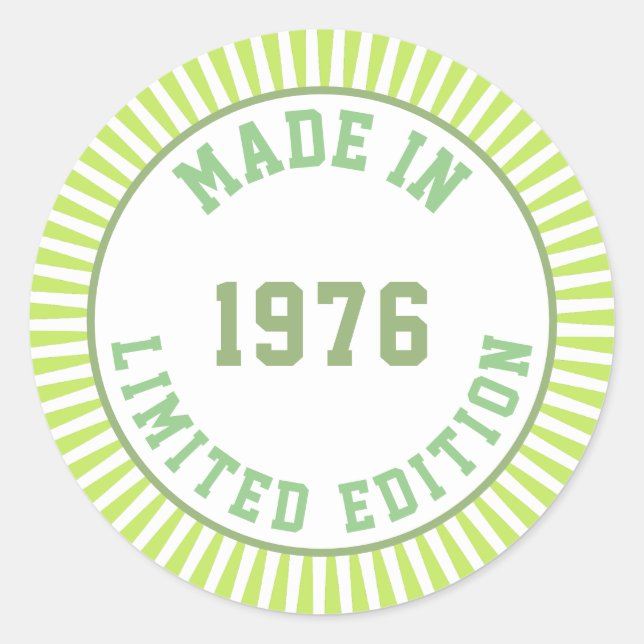 Made in 1976 runder aufkleber (Vorderseite)