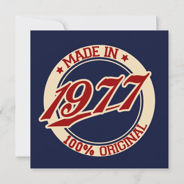 Made in 1977 karte (Vorderseite)