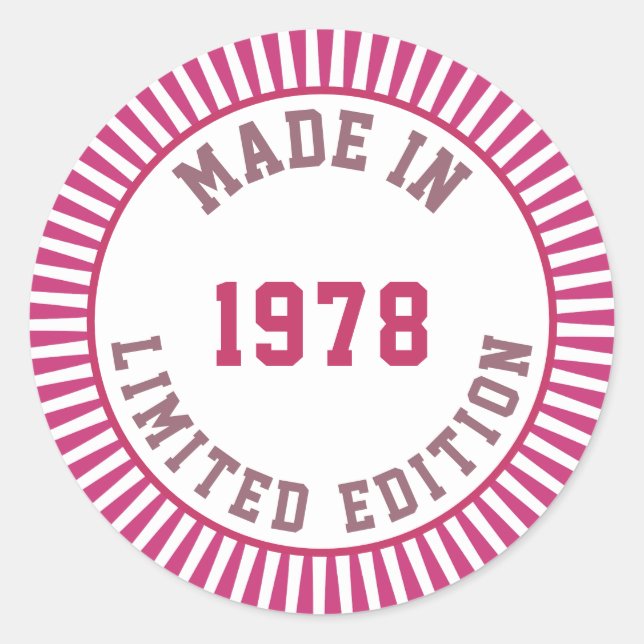 Made in 1978 runder aufkleber (Vorderseite)