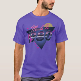 Made In 1980 80s Retro Nineteen Eighties Vintage v T-Shirt