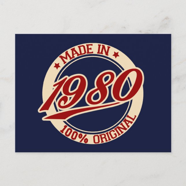 Made in 1980 postkarte (Vorderseite)