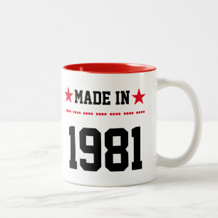 Made in 1981 zweifarbige tasse