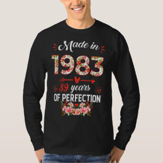 Made in 1983 Floral 39 Jahre alt 39. Geburtstag T-Shirt