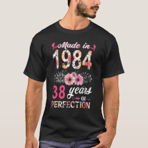 Made in 1984 Floral 38 Jahre alt 38. Geburtstag Wo T-Shirt