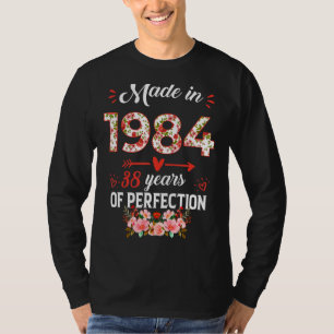 Made in 1984 Floral 38 Jahre alt 38. Geburtstag Wo T-Shirt