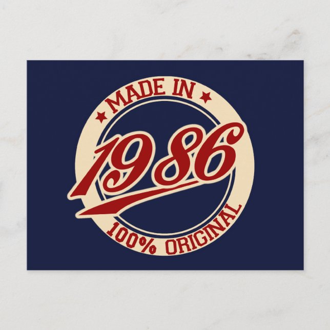 Made in 1986 postkarte (Vorderseite)