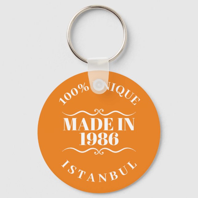 Made in 1986 schlüsselanhänger (Vorderseite)