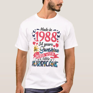 Made in 1988 34 Years of Sunshine 34. T-Shirt