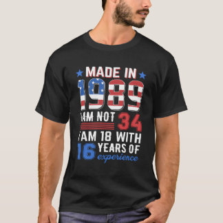 Made in 1989 America Flag 34. Geburtstag Geschenke T-Shirt