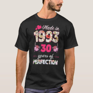 Made in 1993 Floral 30 Jahre alt 30. Geburtstag Wo T-Shirt