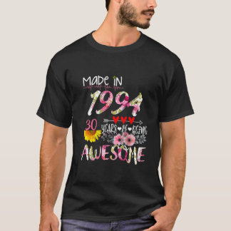 Made in 1994 Floral 30. Geburtstag 30 Jahre Bein T-Shirt
