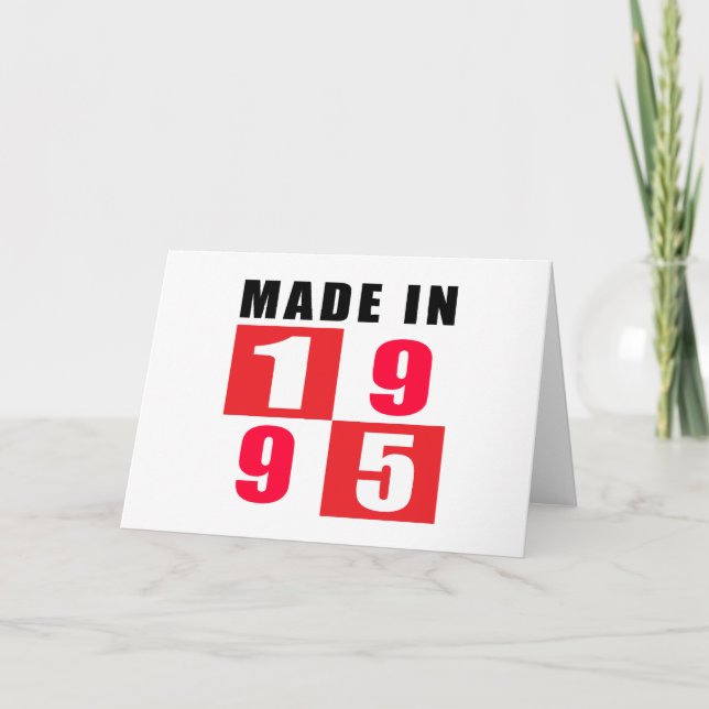 Made In 1995 Birthday Designs Karte (Vorderseite)