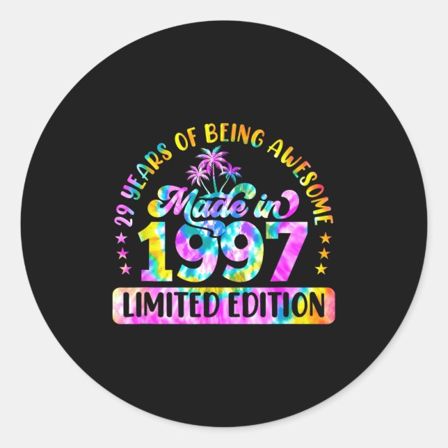 Made In 1997 Limited Edition 29 Birthday 29 Year O Runder Aufkleber (Vorderseite)