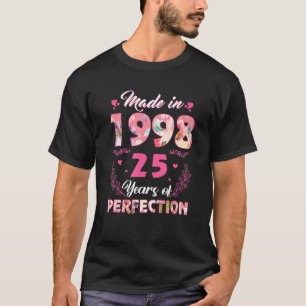 Made in 1998 Floral 25 Jahre alt 25. Geburtstagsfr T-Shirt