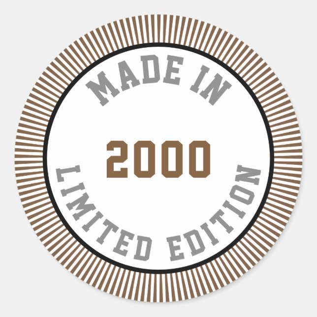 Made in 2000 runder aufkleber (Vorderseite)