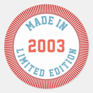 Made in 2003 runder aufkleber