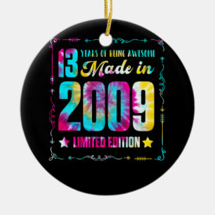 Made In 2009 13th Birthday 13 Year Being Awesome Keramik Ornament