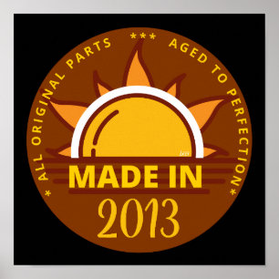 MADE IN 2013 lustiges Geburtstagsgeschenk Poster